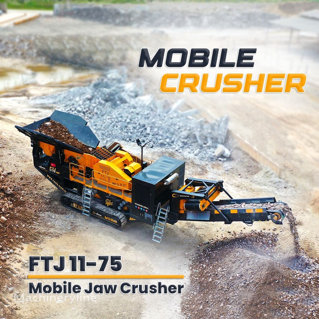 новая щековая дробилка Fabo FTJ 11-75 Mobile Jaw Crusher