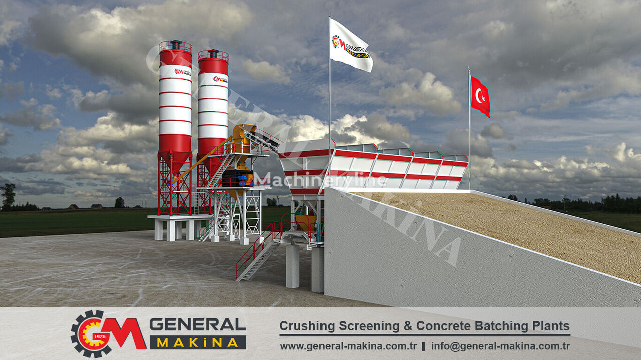 новый бетонный завод General Makina Royal 150 High Capacity Concrete Batching Plant